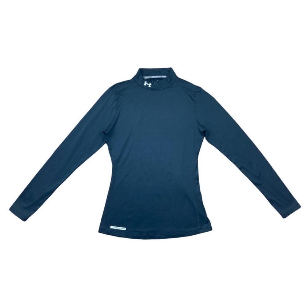 Under armour black fitted cold gear mock neck long sleeve shirt